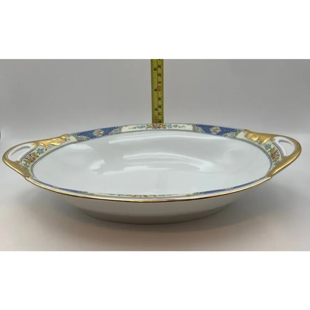 VTG Bohemia Ceramic Works Cecil Pattern Large Oval Au Gratin Dish Czechoslovakia